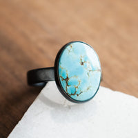 Size 8 | Golden Hills Turquoise Oval Ring no.3