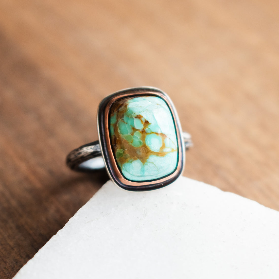 Size 7 | Amaroo Turquoise Copper & Silver Twig Ring
