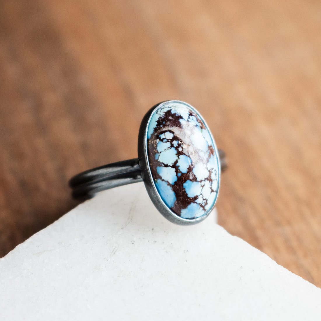 Size 7.5 | Golden Hills Turquoise Oval Ring no.1