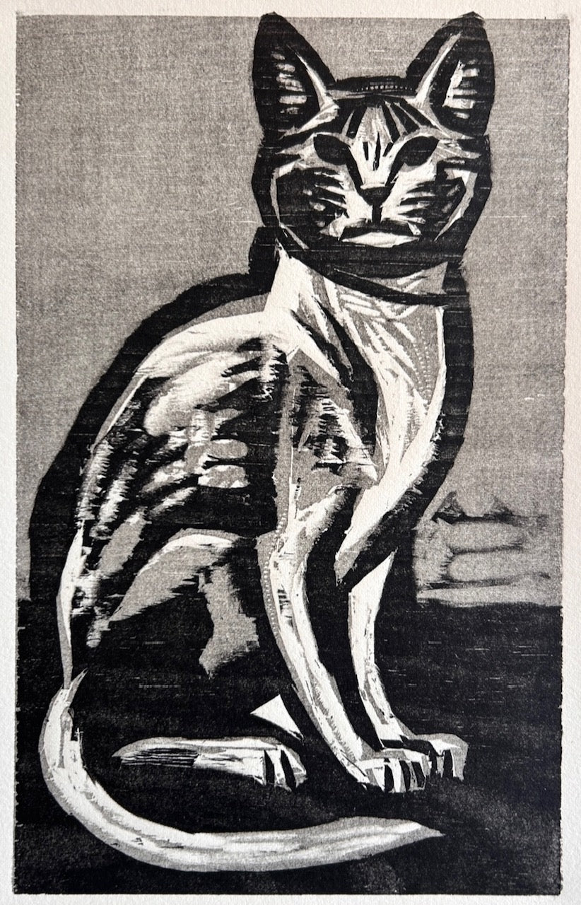 Stoic Cat 11x14 | Woodblock Prints