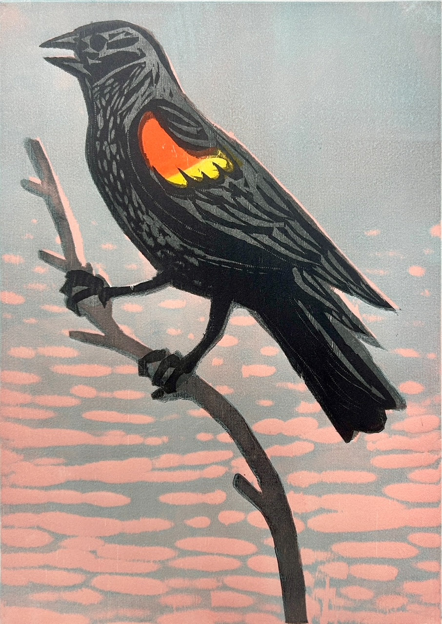 Redwing #2 16x20 | Woodblock Print