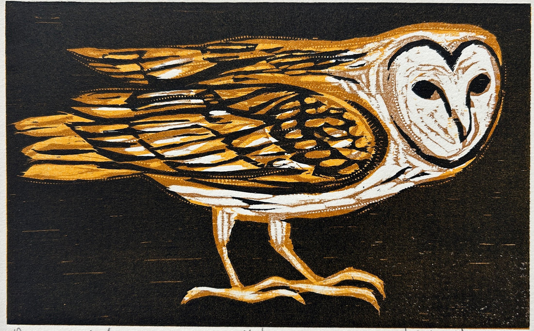Barn Owl #1 11x14 | Woodblock Print