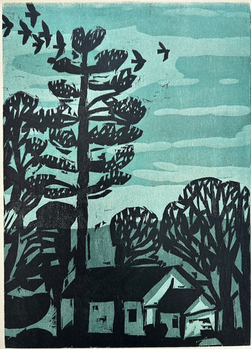 Pine Dusk 16x20 | Woodblock Print