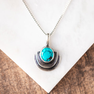 Cloud Mountain Turquoise Double Mesa Necklace