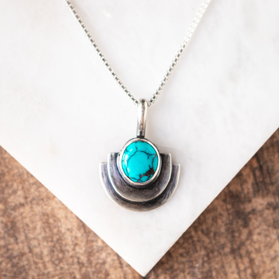 Cloud Mountain Turquoise Double Mesa Necklace