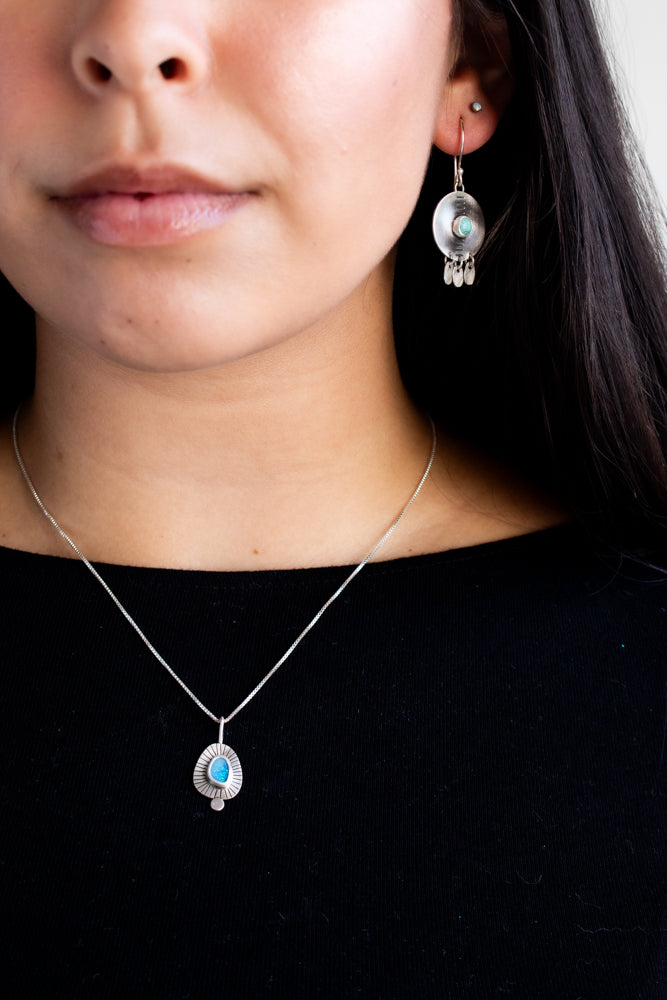 Round Boulder Opal Necklace