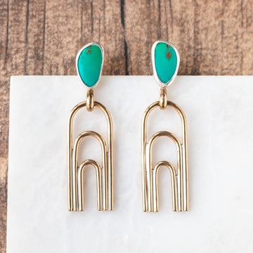 Sonoran Gold Turquoise Archway Earrings