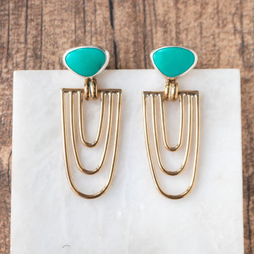 Sonoran Gold Turquoise Cleo Earrings no.2