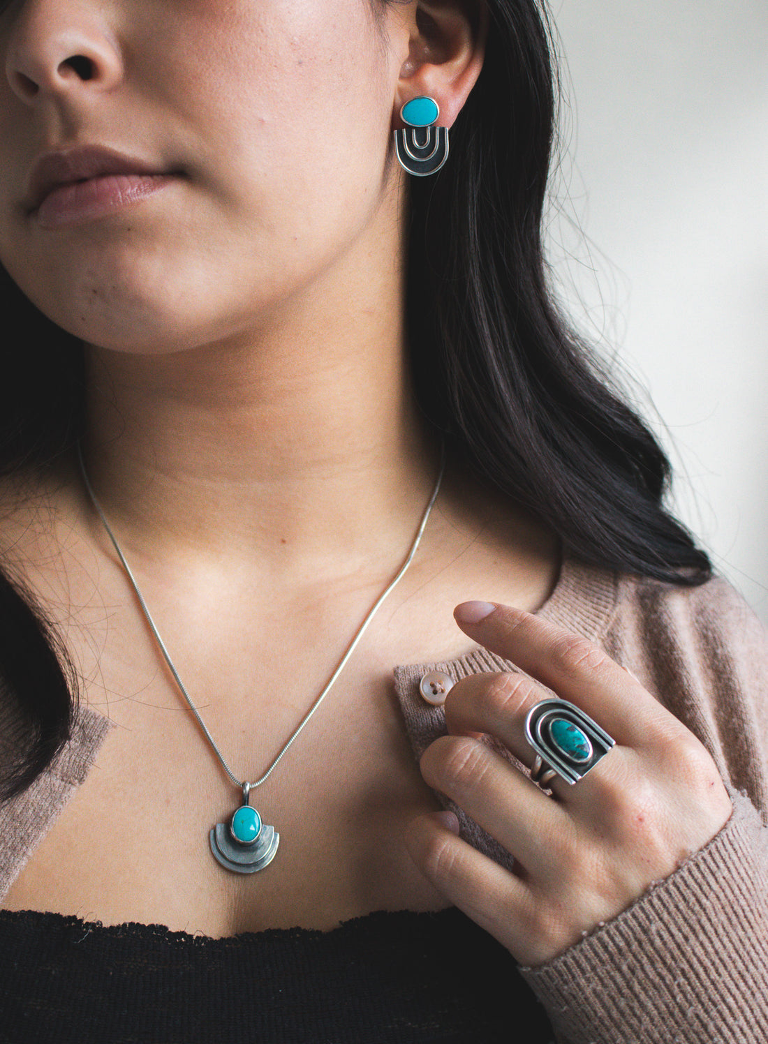 Sonoran Gold Turquoise Radia Studs