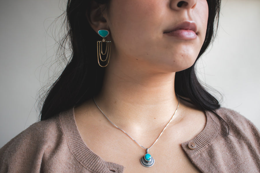 Cloud Mountain Turquoise Double Mesa Necklace