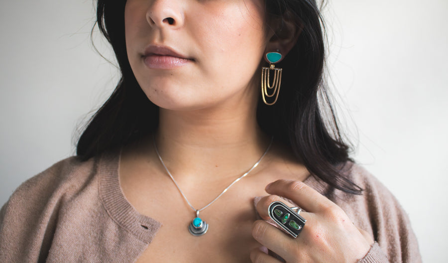 Sonoran Gold Turquoise Cleo Earrings no.2