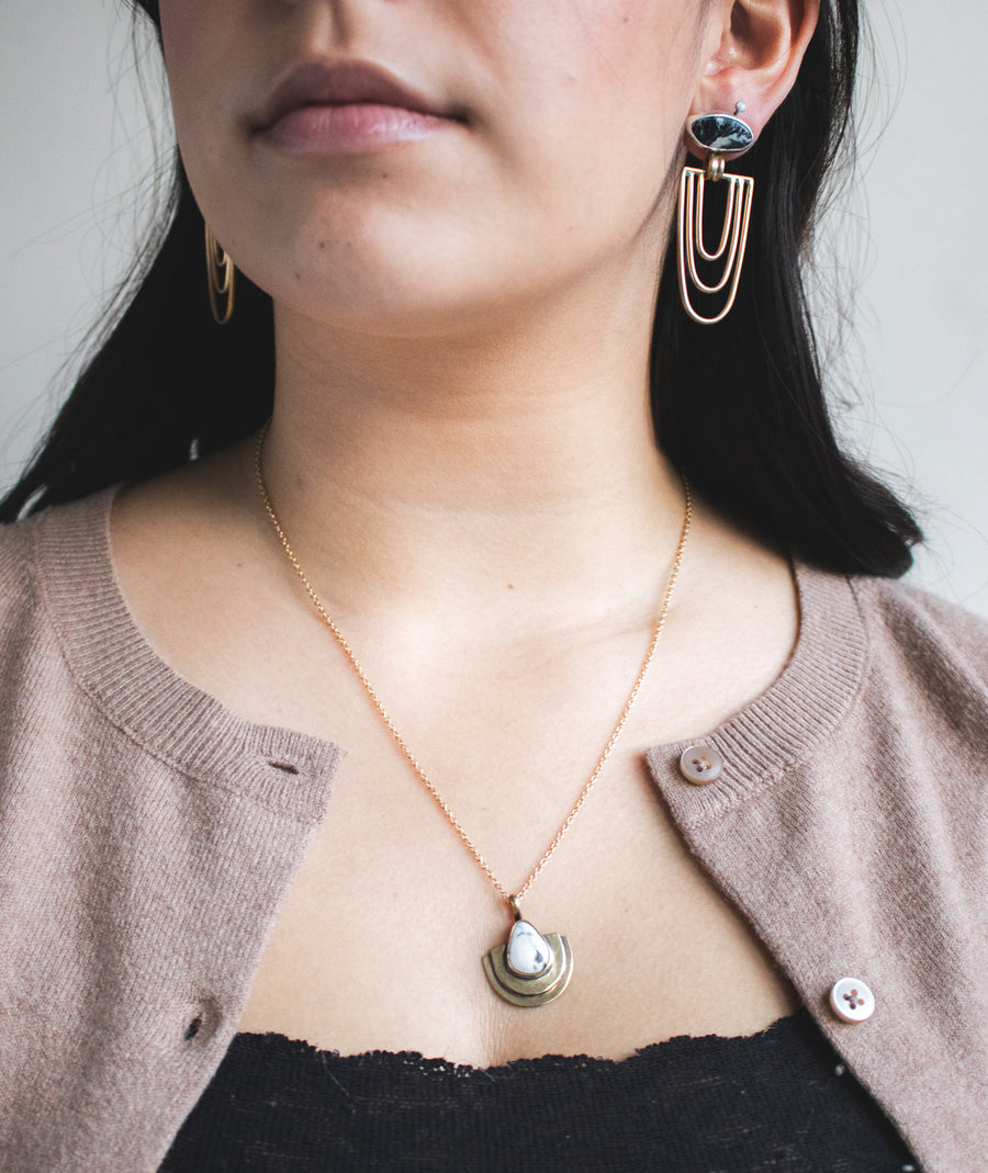 White Buffalo Turquoise Clea Earrings