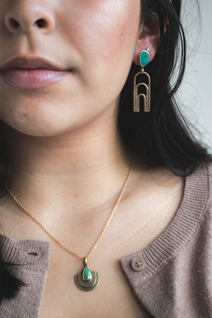 Sonoran Gold Turquoise Archway Earrings