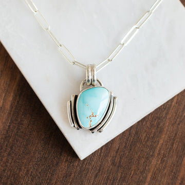 Pale Blue Royston Turquoise Art Deco Necklace