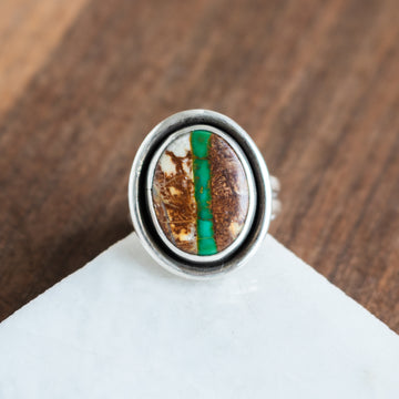 Size 6.75 | Green Royston Ribbon Turquoise Ring