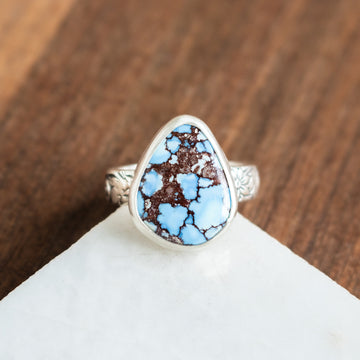 Size 7.75 | Golden Hills Turquoise Swirl Band Ring