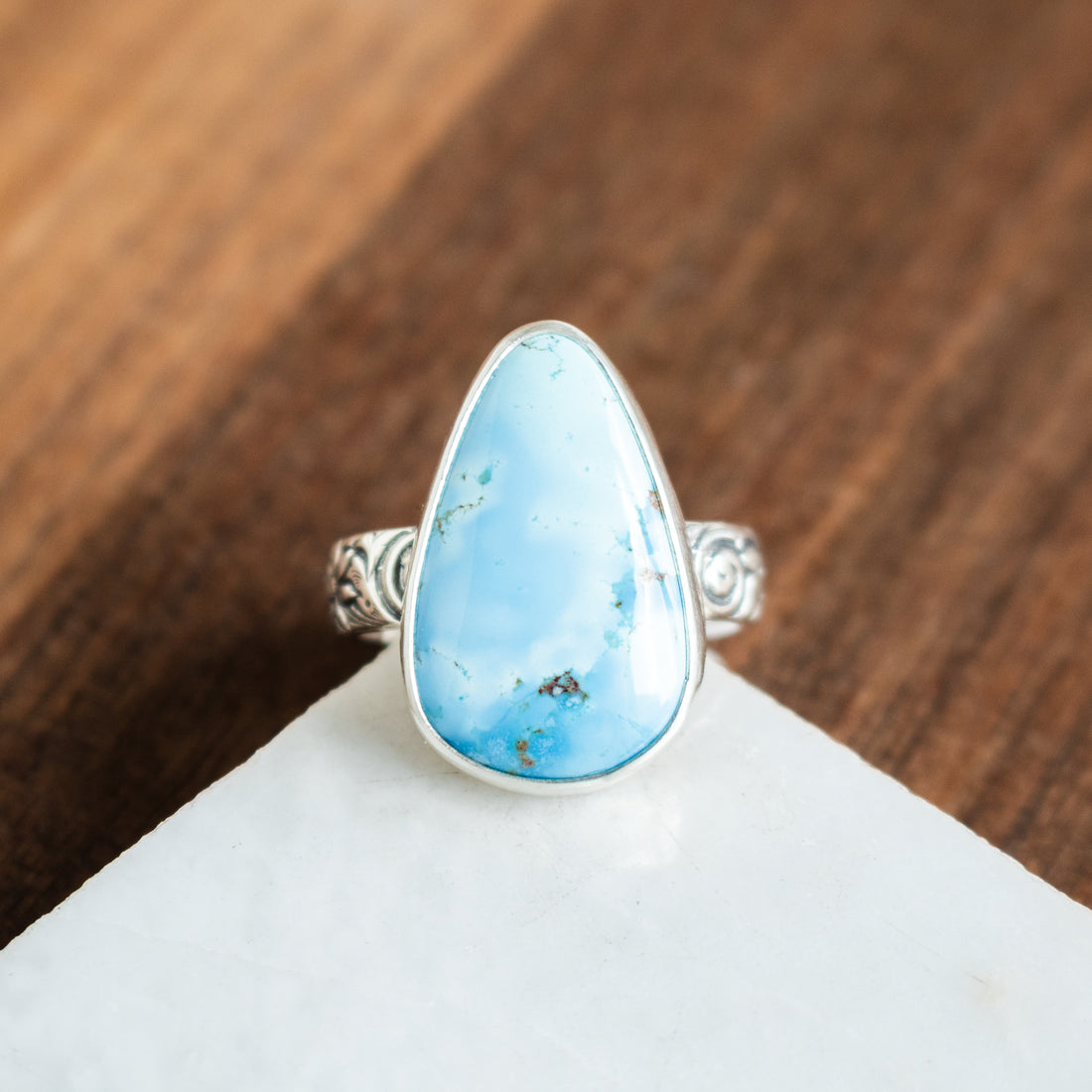 Size 8.75 | Golden Hills Turquoise Swirl Band Ring