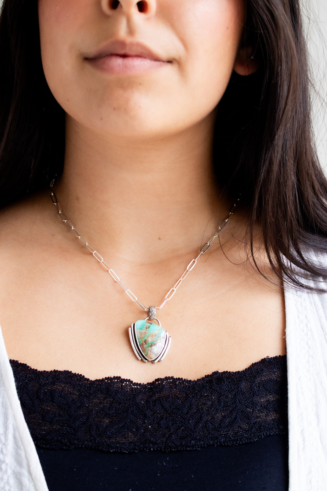 Royston Ribbon Turquoise Art Deco Necklace