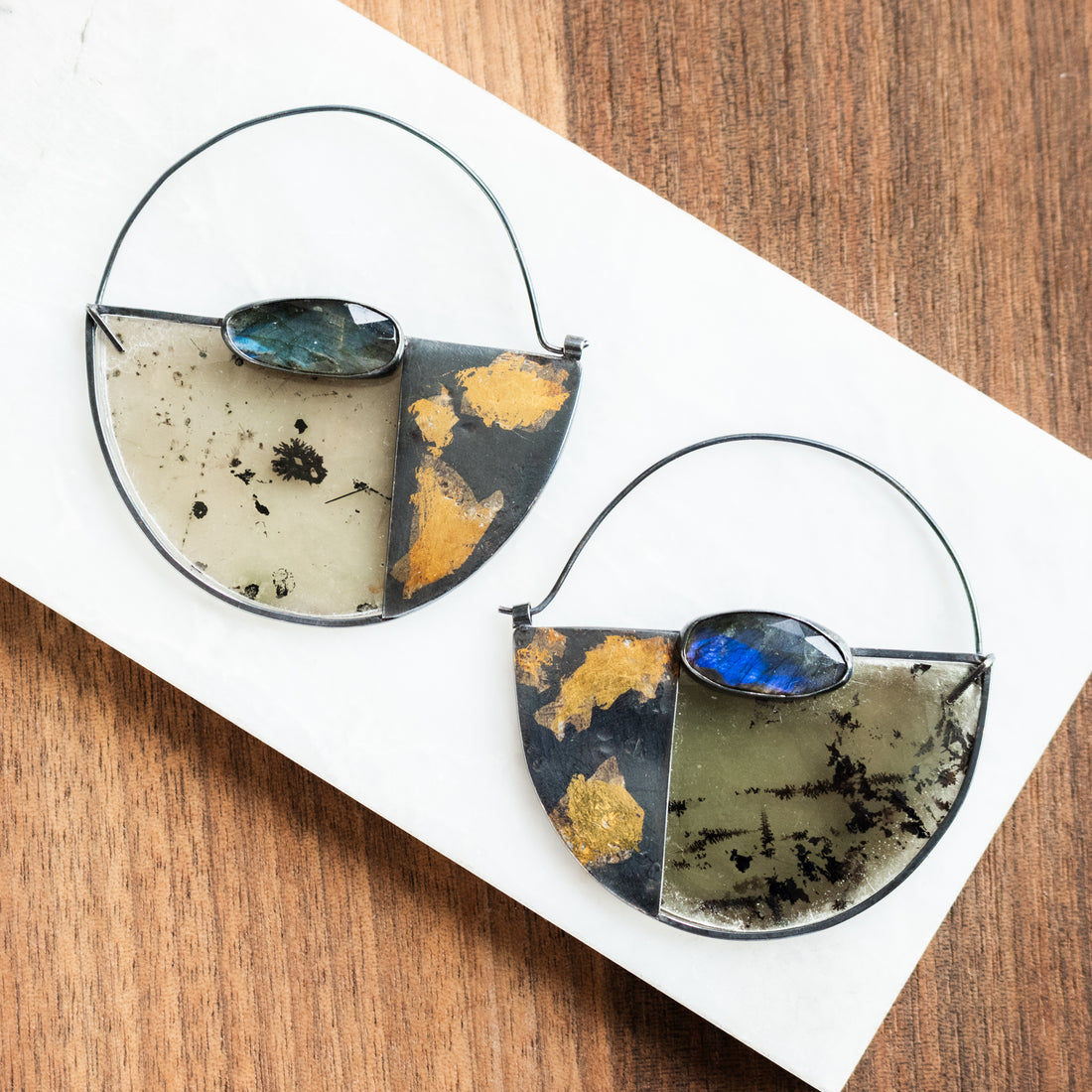 Labradorite Micapalooza Hoop Earrings