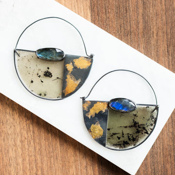 Labradorite Micapalooza Hoop Earrings
