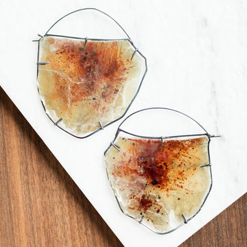 Large Red Mica Hoops