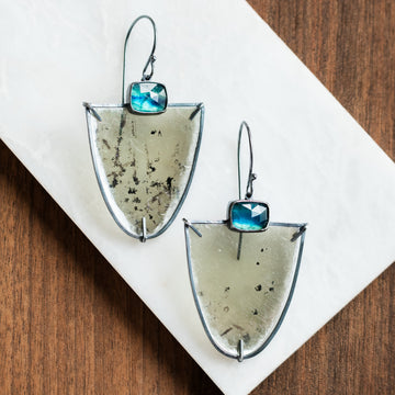 Parabola Kyanite Mica Earrings