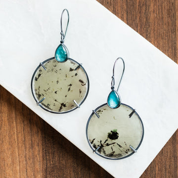 Kyanite Mica Round Earrings