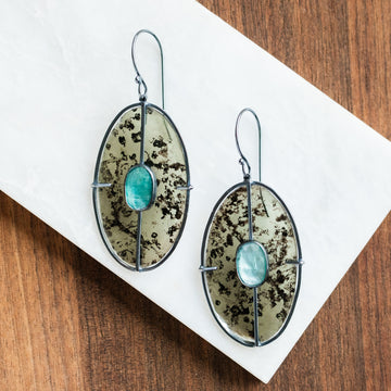 Mica Oval Kyanite Earrings