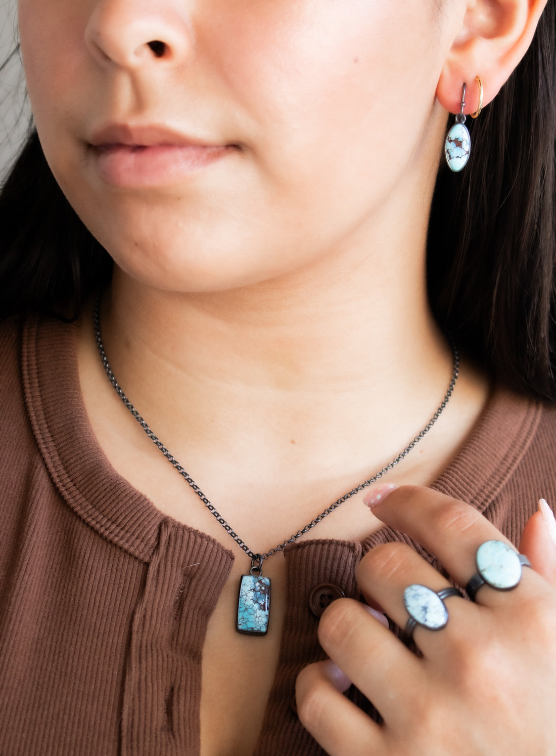 Golden Hills Turquoise Rectangle Necklace no.2
