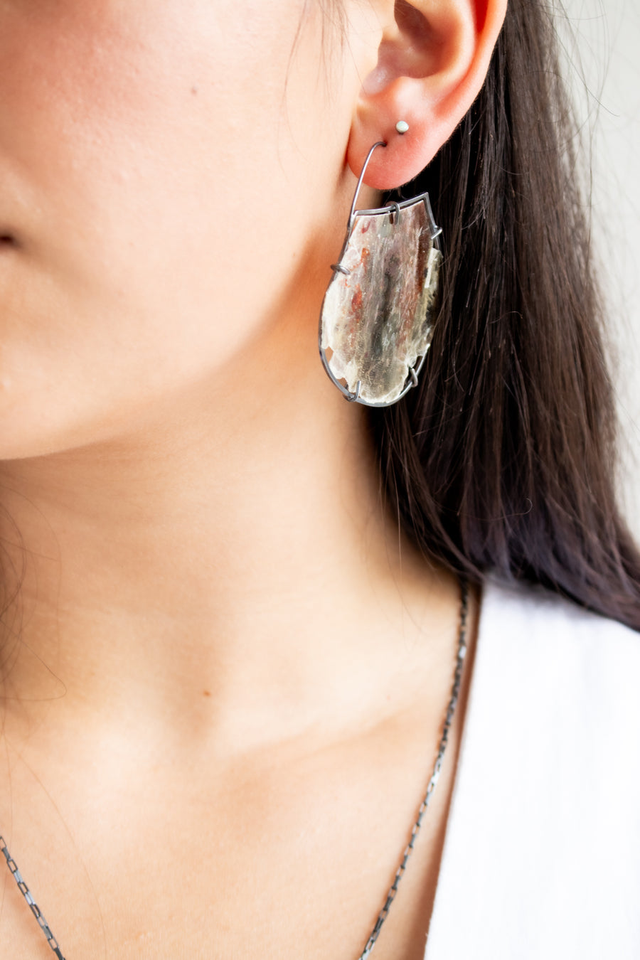 Medium Red Mica Hoops
