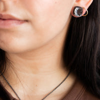 Astrophyllite Square Stud Earrings