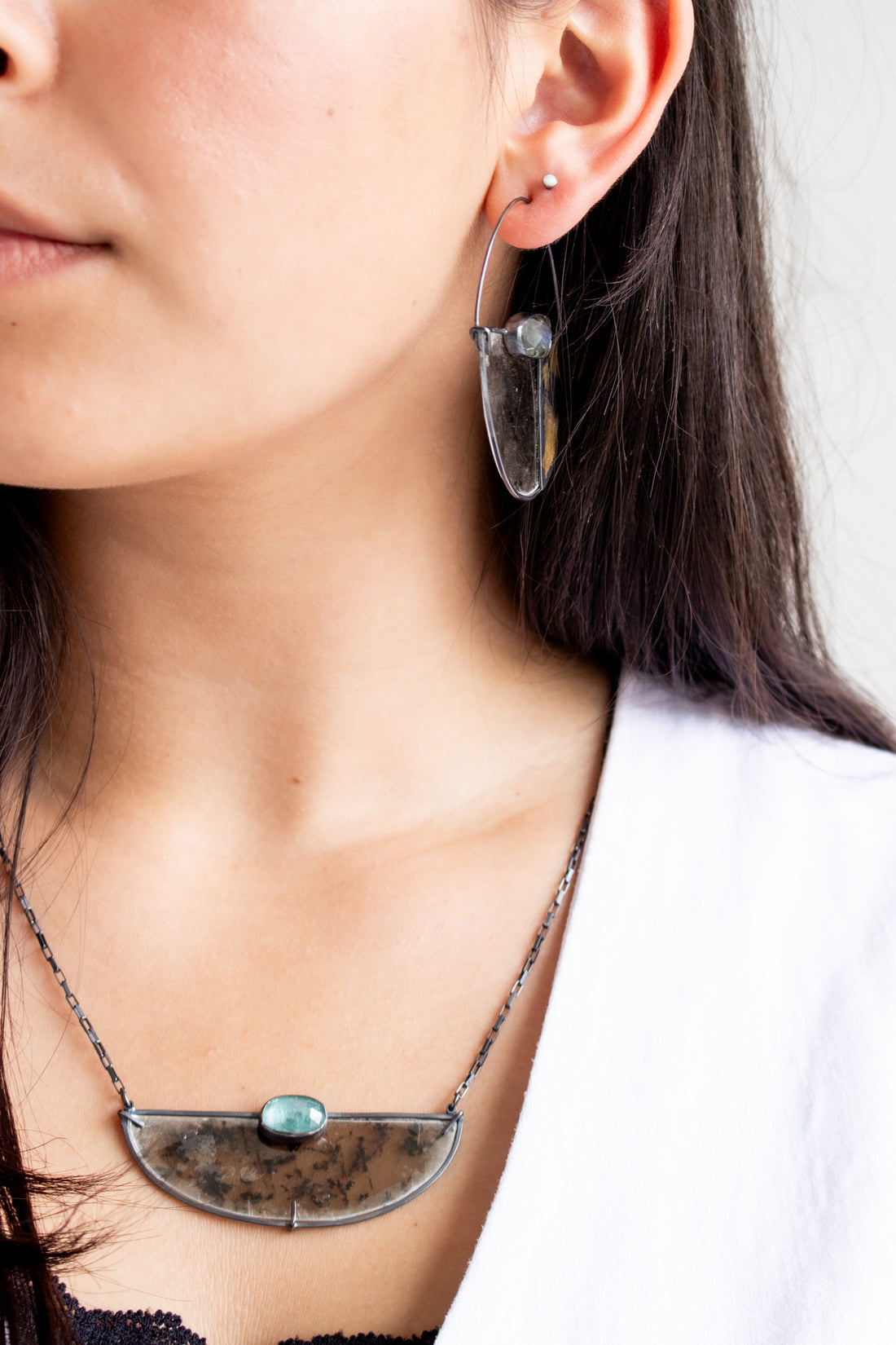 Labradorite Micapalooza Hoop Earrings