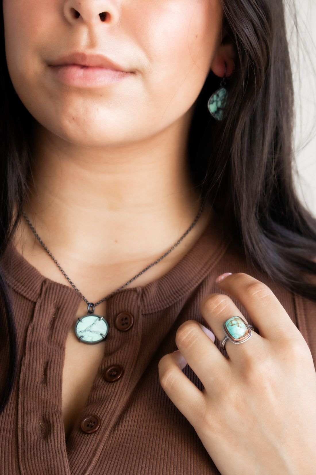 Size 7 | Amaroo Turquoise Copper & Silver Twig Ring