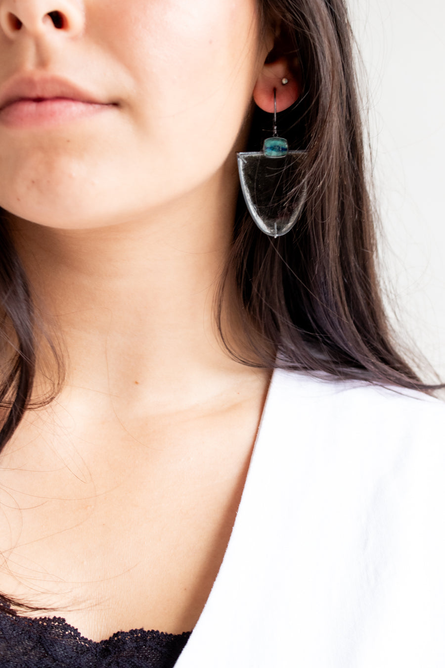 Parabola Kyanite Mica Earrings