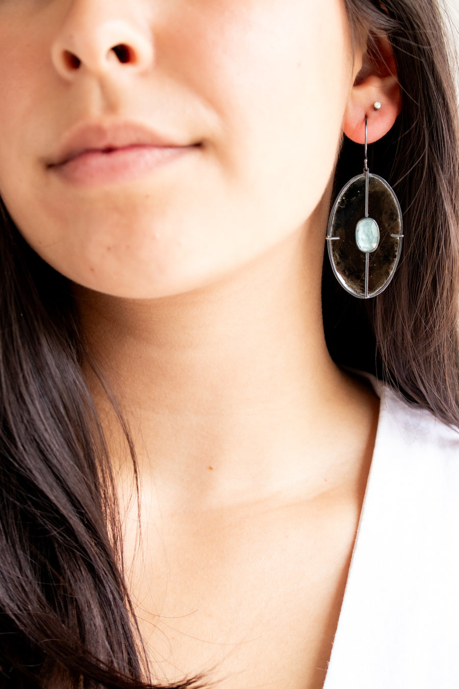 Mica Oval Kyanite Earrings