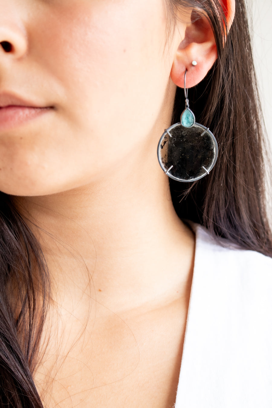 Kyanite Mica Round Earrings