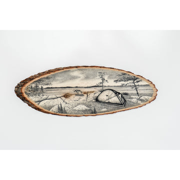 Lake Superior Camping | Drawing on Wood