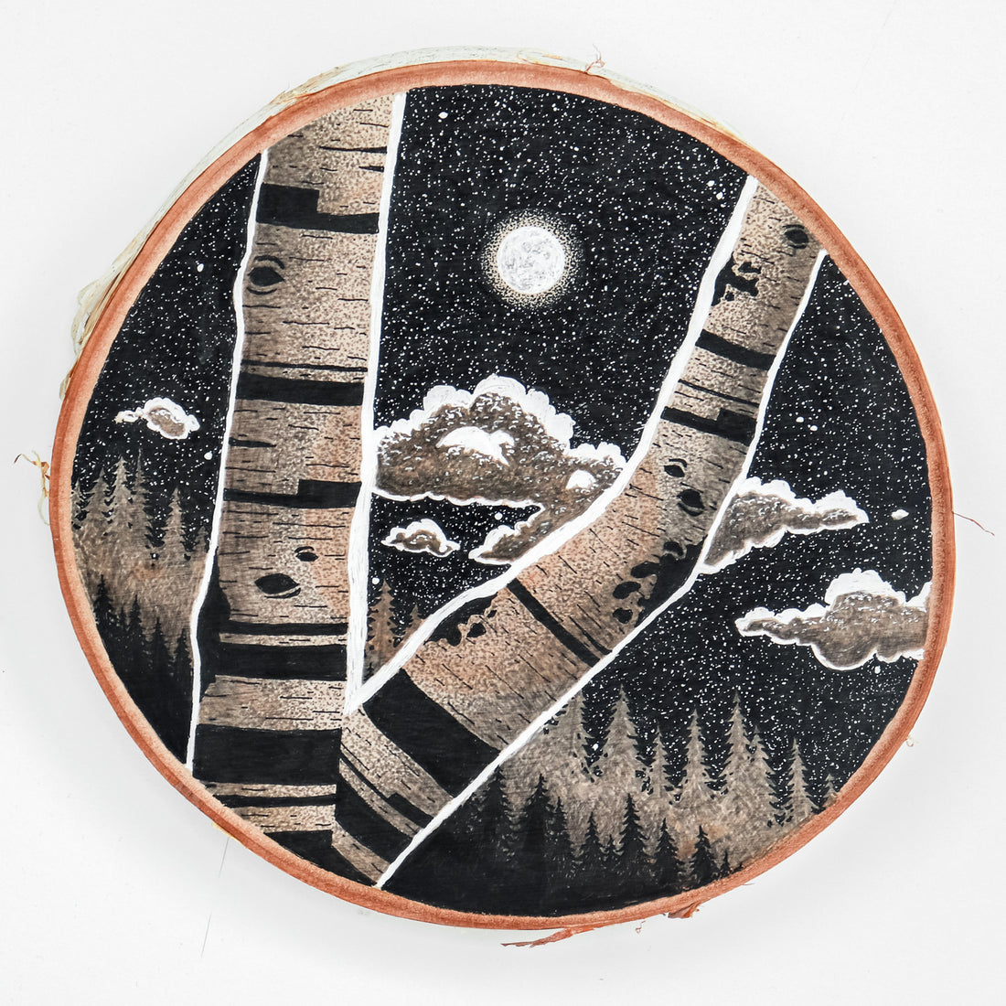 V-Shaped Birch | Drawing on Wood