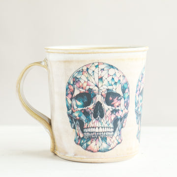 Stained Glass Skull Mug