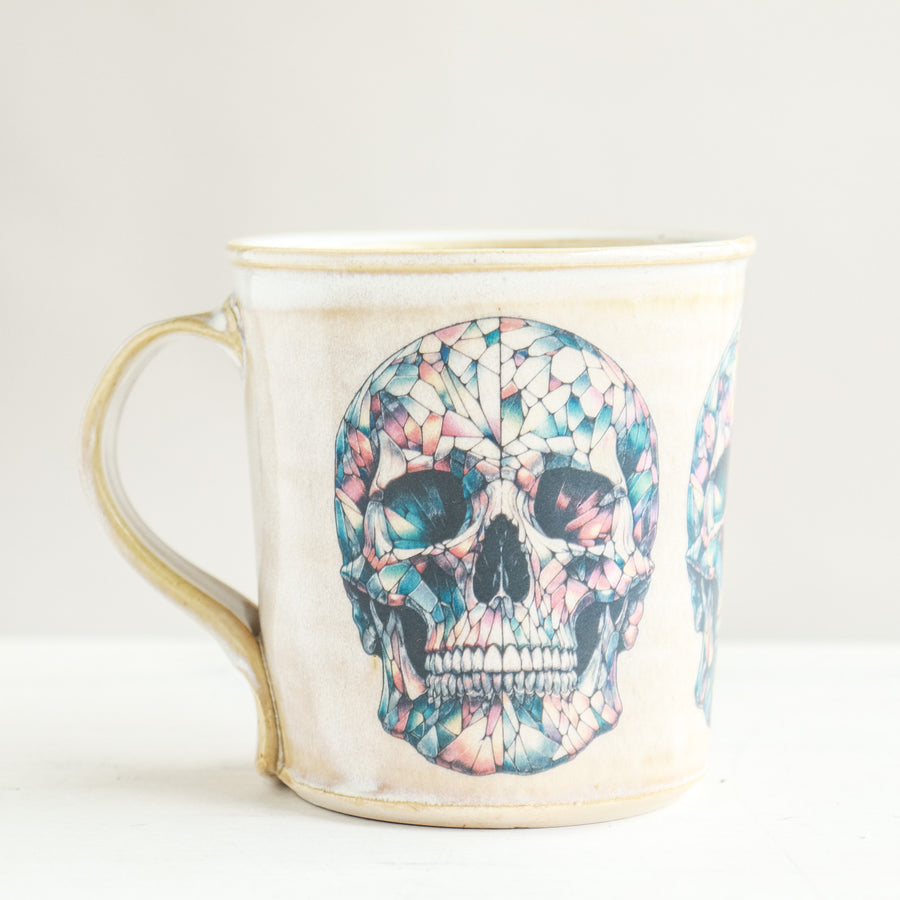 Stained Glass Skull Mug