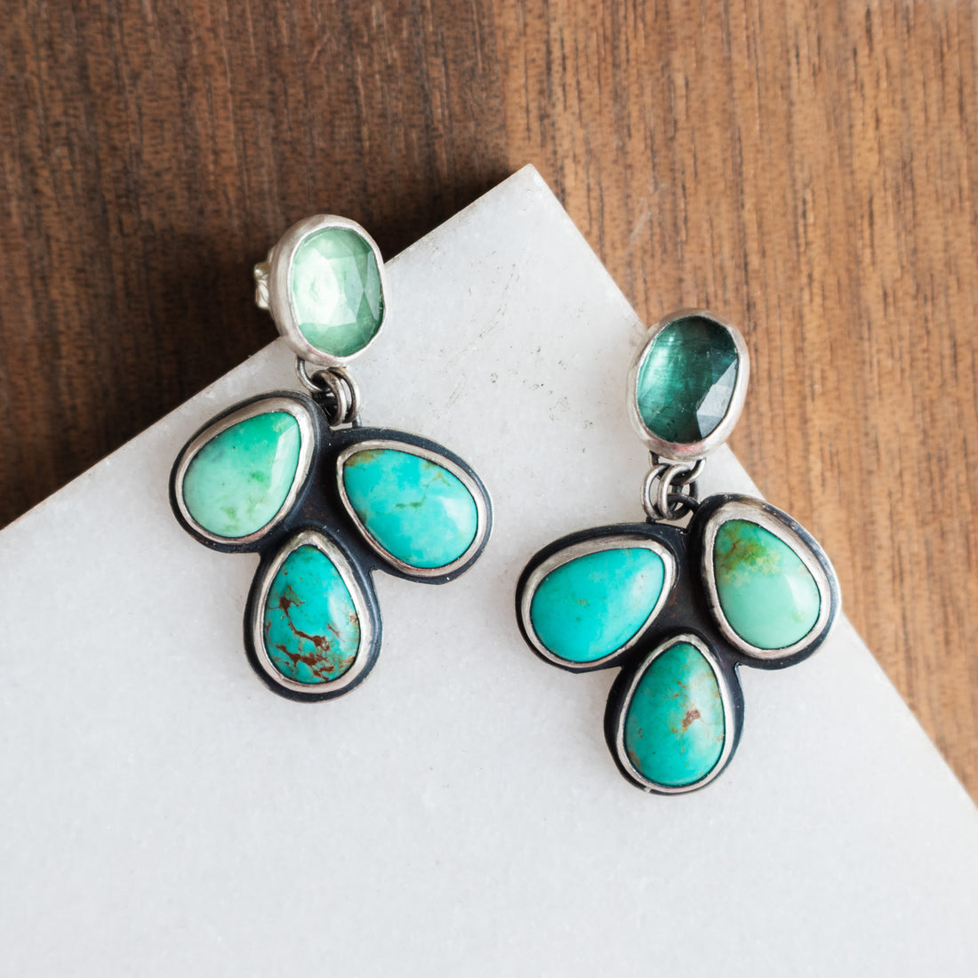 Kyanite & Carico Lake Turquoise Earrings