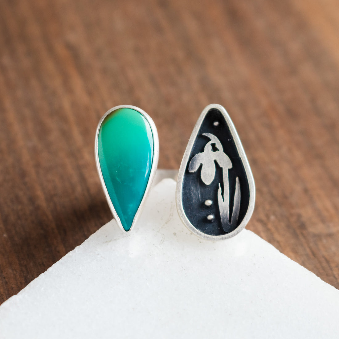 Size 8 | Royston Turquoise Snowdrop Split Ring