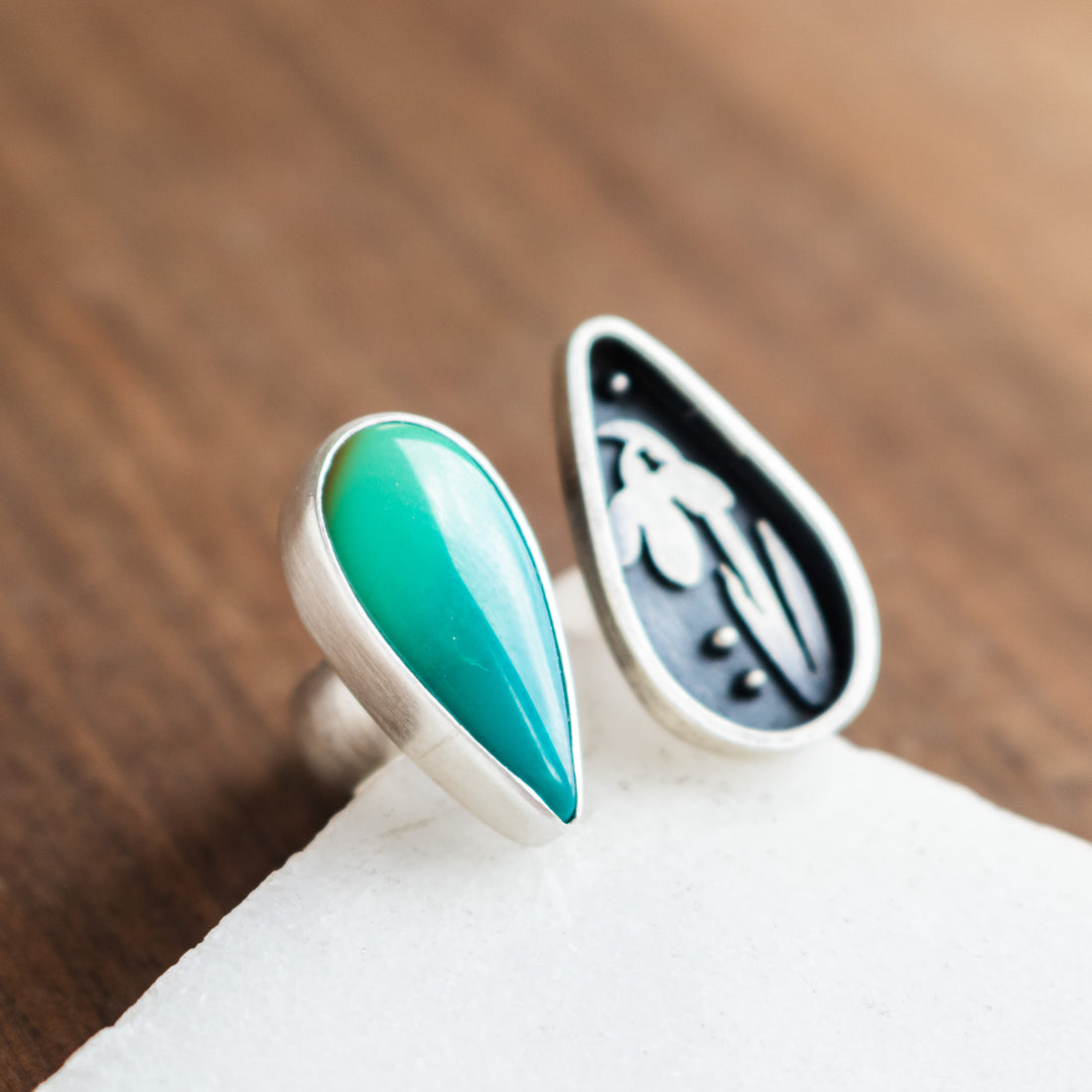Size 8 | Royston Turquoise Snowdrop Split Ring