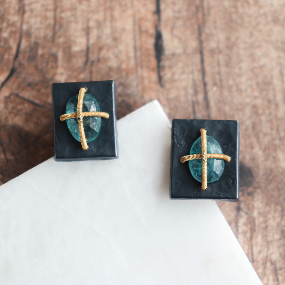Aquamarine Bolted Studs no.2