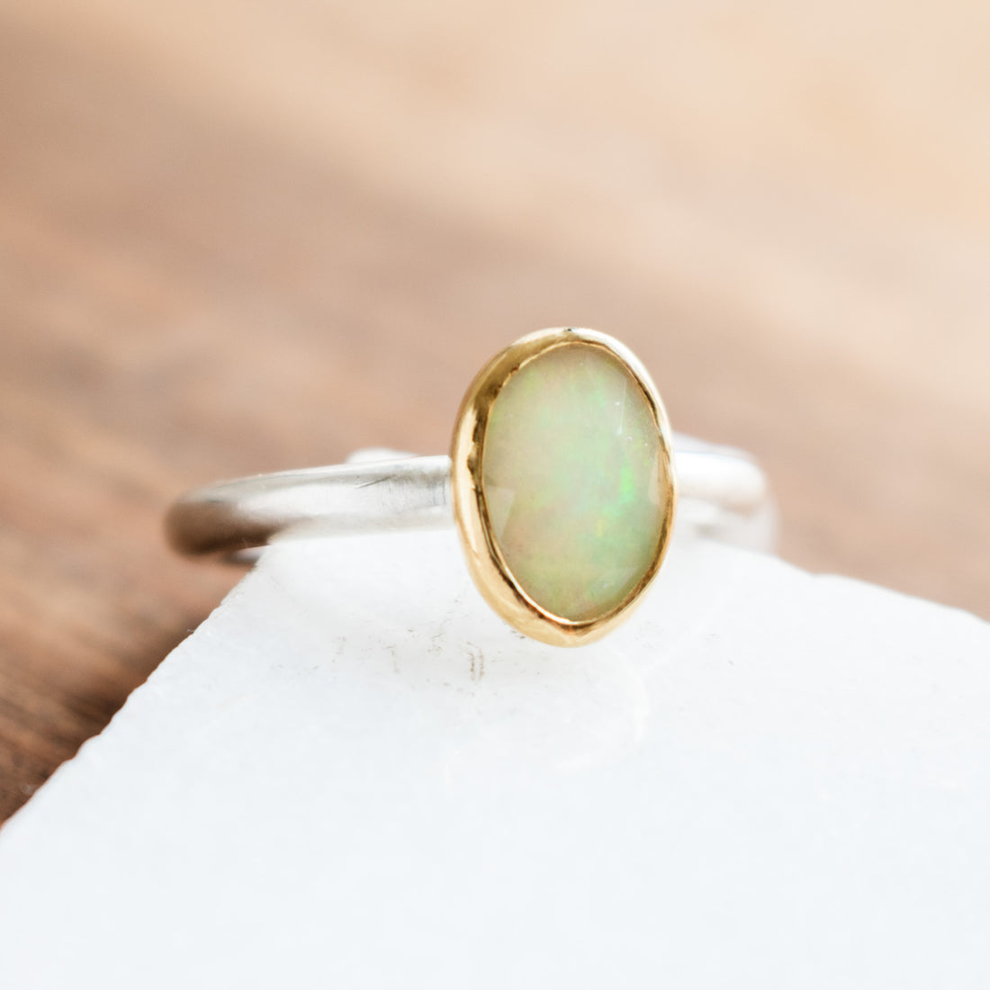 Size 7.5 | Ethiopian Opal 18k Gold Ring