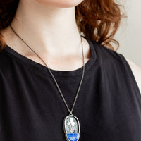 Azurite Malachite & Iris Shadowbox Necklace