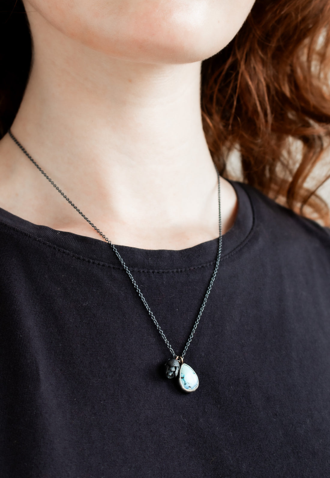 Lavender Turquoise Succulent Charm Necklace