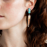 Sonoran Turquoise & Montana Agate Dagger Earrings