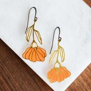 Begonia Stained Glass Earrings