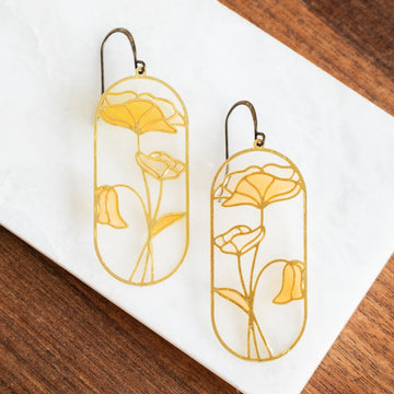 Poppy Stained Glass Earrings